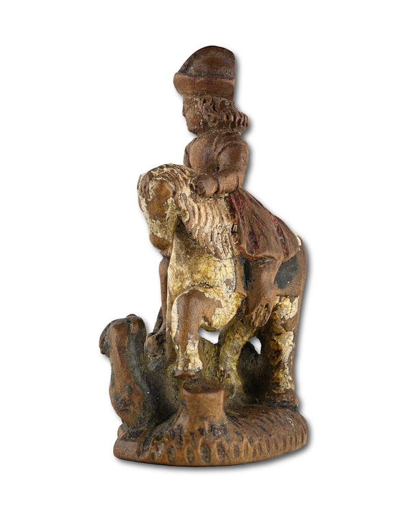 Miniature chess piece of Saint George slaying the dragon. German, 16th century. - image 11