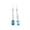 Art deco diamond and blue zircon drop earrings SKU: 6880 DBGEMS - image 2