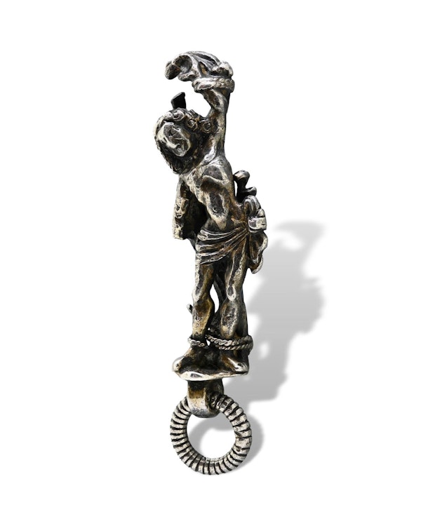 Silver gilt pendant with a figure of Saint Sebastian. German, 15th century. - image 3