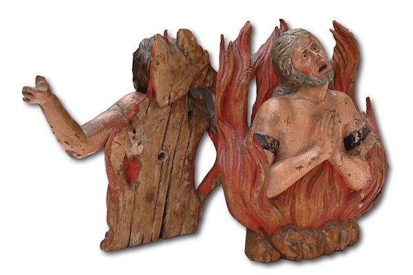 Polychromed sculptures of souls burning in purgatory. South German, 17th century - image 7