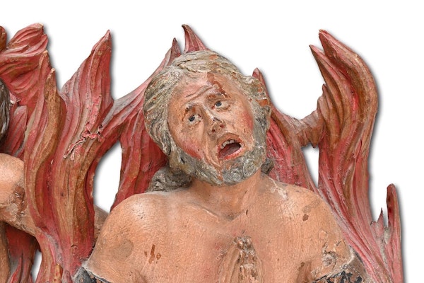 Polychromed sculptures of souls burning in purgatory. South German, 17th century - image 2