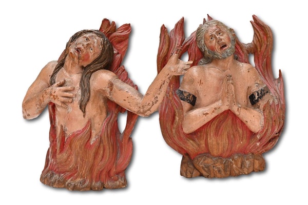 Polychromed sculptures of souls burning in purgatory. South German, 17th century - image 8
