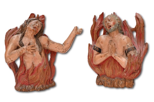 Polychromed sculptures of souls burning in purgatory. South German, 17th century - image 5