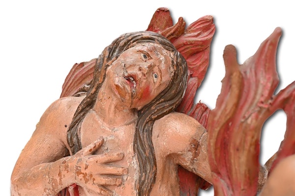 Polychromed sculptures of souls burning in purgatory. South German, 17th century - image 3