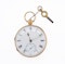 Antique 18 ct. gold key-wind pocket watch  with a key and in full working order - image 2