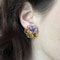 Harvey & Gore Amethyst, Citrine, Diamond And Gold Pansy Earrings, 1973 - image 6