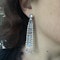 Modern Moonstone, Diamond And Platinum Drop Earrings - image 7