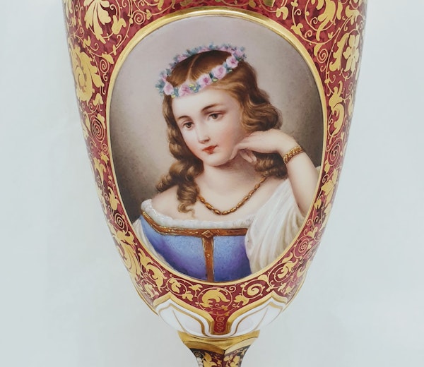 ANTIQUE BOHEMIAN OVERLAY RUBY GLASS EWER & GOBLETS EN SUITE - image 9