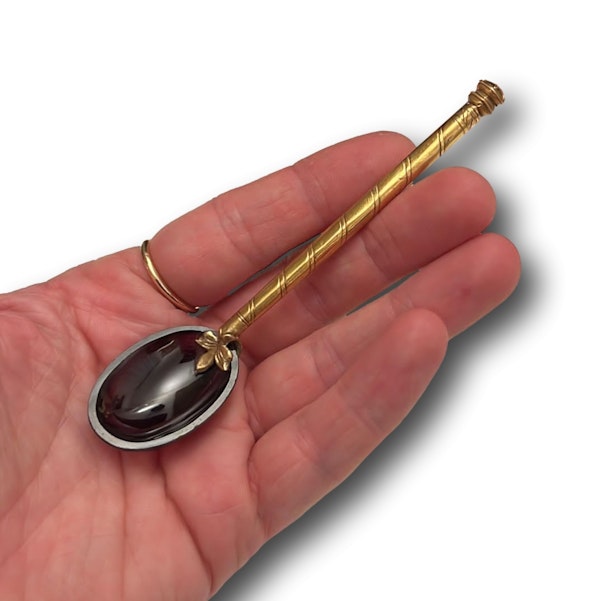 Rare gold handled garnet spoon. French, mid 16th century. - image 14