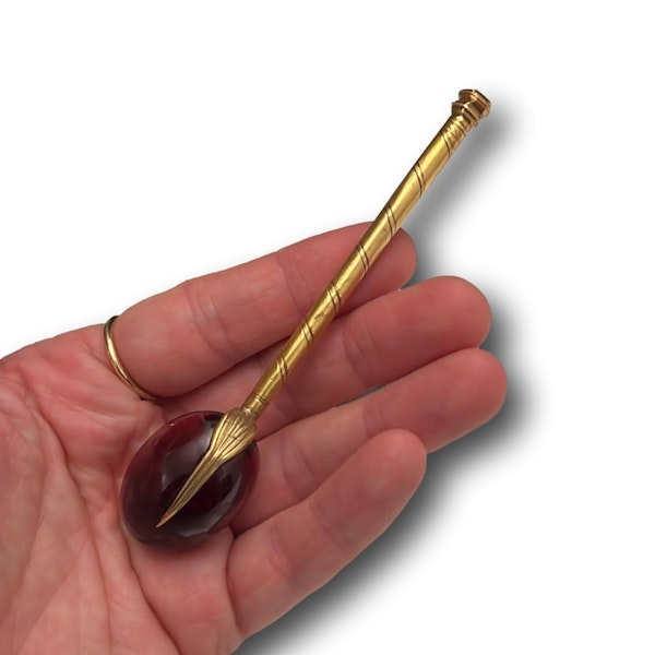 Rare gold handled garnet spoon. French, mid 16th century. - image 15