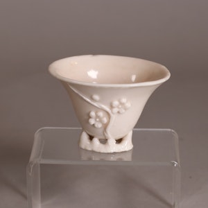 Chinese blanc de chine libation cup, early Kangxi (1662-1722) or possibly late Ming