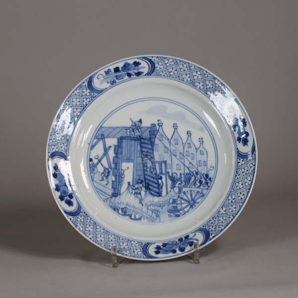 Chinese blue and white ‘Riot of Rotterdam’ plate, early Kangxi (1662-1722) - image 1