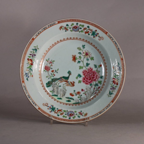 Chinese famille rose double peacock soup plate, Qianlong (1736-95) - image 1