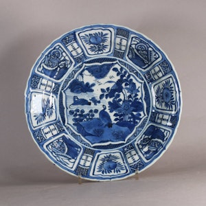 Chinese blue and white kraak dish, Wanli (1573-1619)
