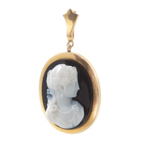 Antique French Onyx Cameo Pendant | c.1880s
