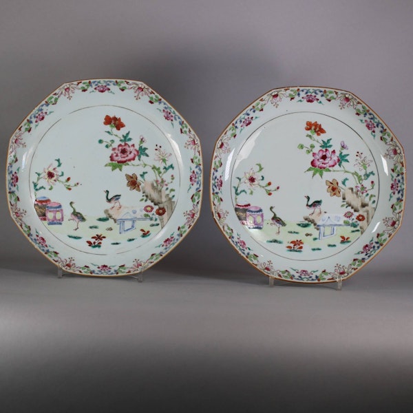 Pair of Chinese famille rose octagonal deep plates, Qianlong (1736-95) - image 1