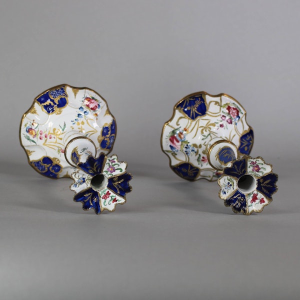 A pair of 18th century South Staffordshire, probably Bilston, enamel table candlesticks - image 3