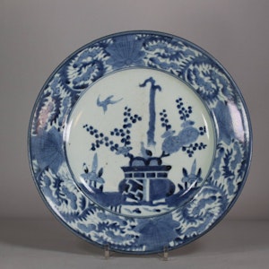 Japanese blue and white plate, circa 1700