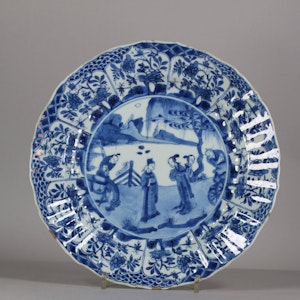 Chinese blue and white dish, late Kangxi (1662-1722)