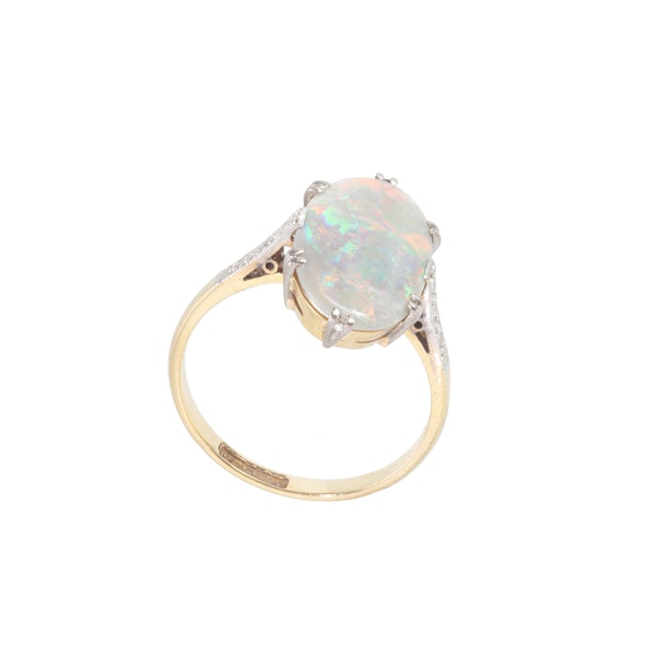 An Art Deco Harlequin Opal Ring - image 2