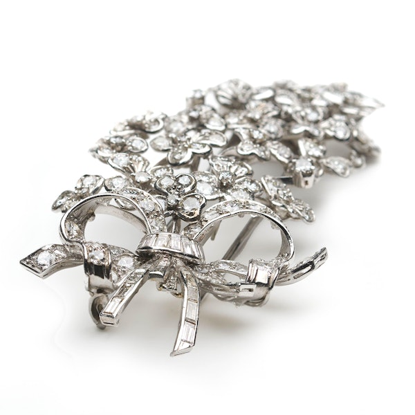 Vintage Diamond And White Gold Lilac Flower Brooch, Circa 1950 - image 3