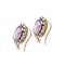A Pair of Amethyst Pearl Gold Earrings - image 2