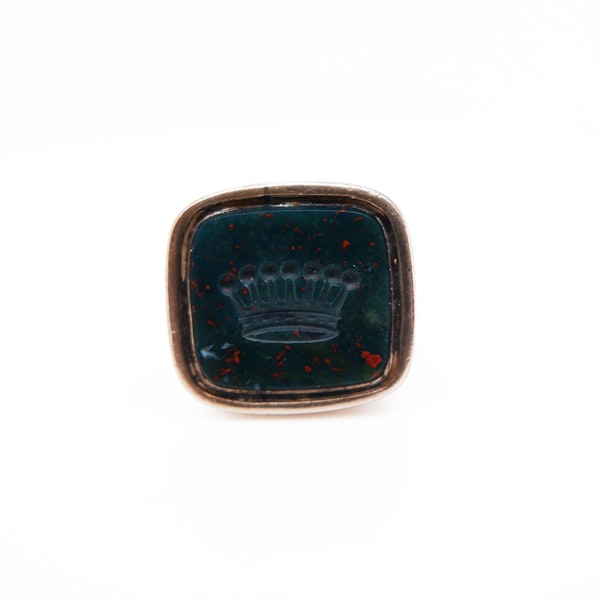 Antique 9 ct. gold bloodstone seal - image 2