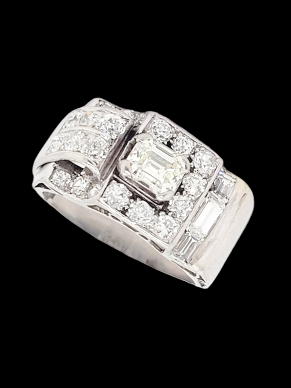 Art deco 1940's diamond dress ring SKU: 6891 DBGEMS - image 1