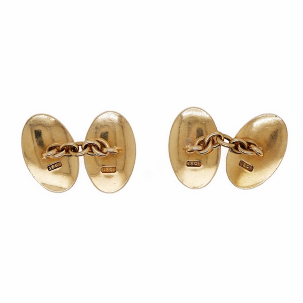 Antique 18 ct gold crested cufflinks - image 2