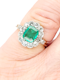 Antique emerald and diamond cluster engagement ring SKU: 6910 DBGEMS - image 3