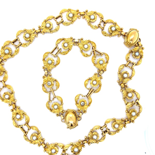 Georg Jensen Gold and Pearl Necklace 172 & Bracelet - image 2