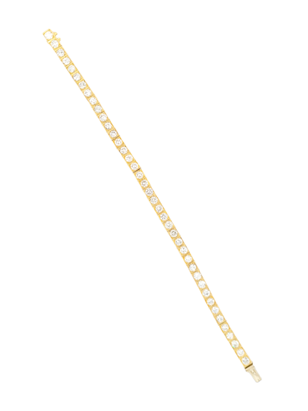 French 18ct gold diamond line bracelet SKU: 6930 DBGEMS - image 2