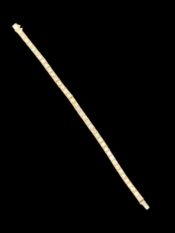 French 18ct gold diamond line bracelet SKU: 6930 DBGEMS - image 3