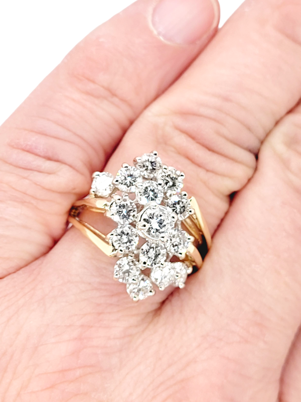 Vintage diamond cluster ring SKU: 6924 DBGEMS - image 2