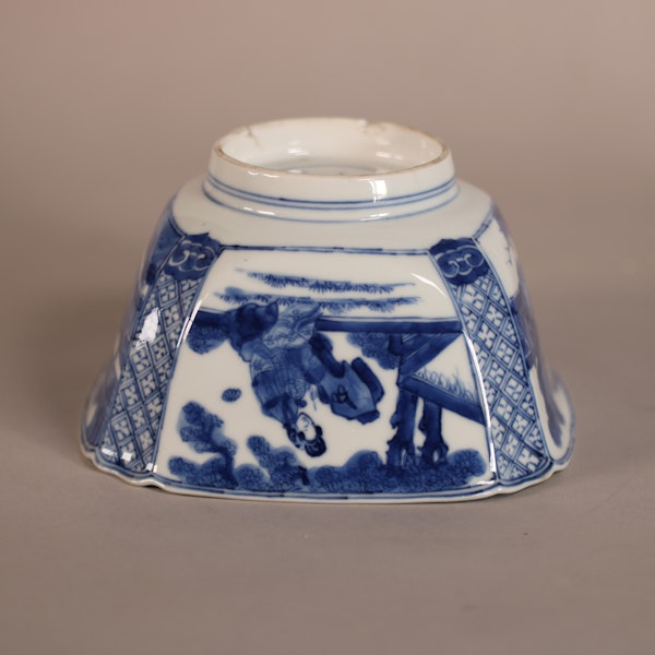 Chinese blue and white four-sided bowl, Kangxi (1662-1722) - image 6