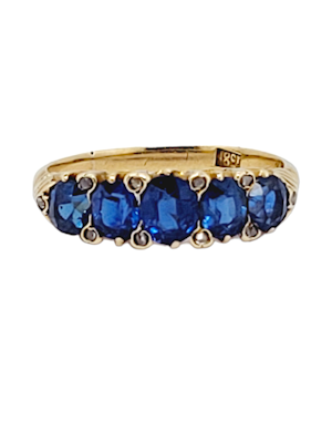 Antique sapphire 5 stone ring SKU: 6936 DBGEMS