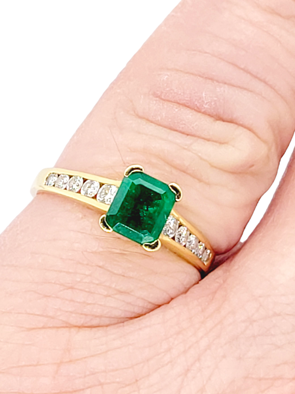 Emerald and diamond engagement ring SKU: 6934 DBGEMS - image 2