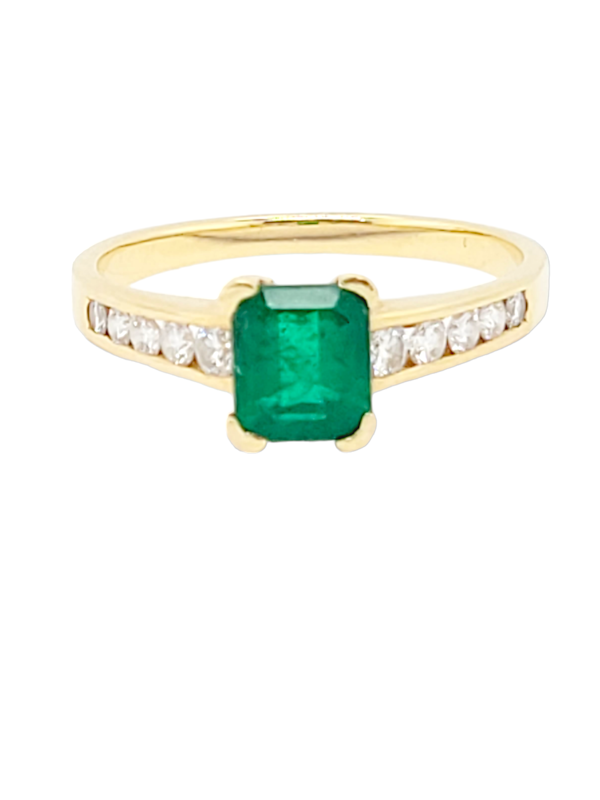 Emerald and diamond engagement ring SKU: 6934 DBGEMS - image 1