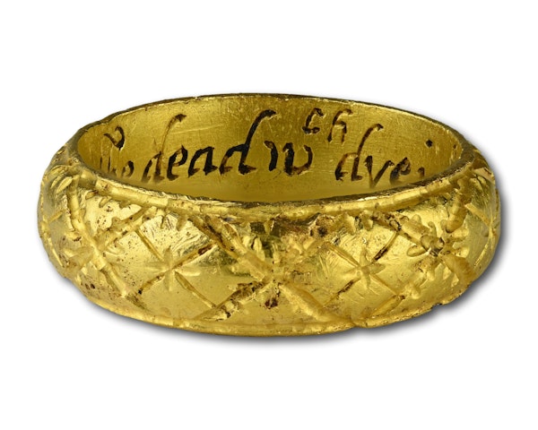 Rare gold and enamel memento mori ring. English, early 17th century. - image 5