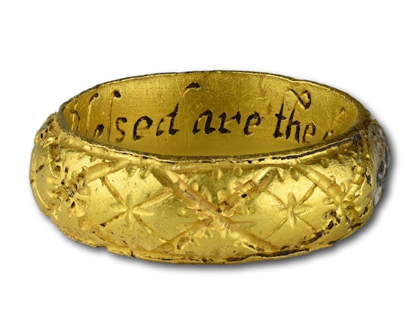 Rare gold and enamel memento mori ring. English, early 17th century. - image 8