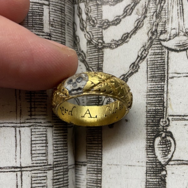 Rare gold and enamel memento mori ring. English, early 17th century. - image 11
