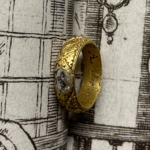 Rare gold and enamel memento mori ring. English, early 17th century. - image 14