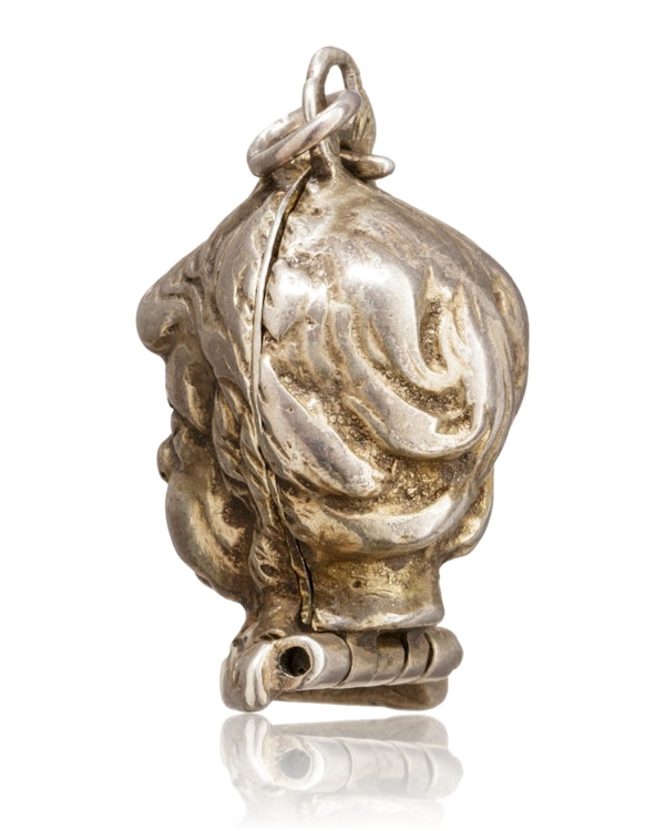 A silver gilt pomander in the form of a putto’s head.  German, early 17th century. - image 5