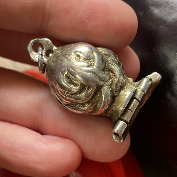 A silver gilt pomander in the form of a putto’s head.  German, early 17th century. - image 14