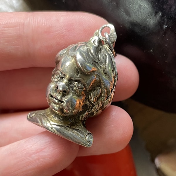 A silver gilt pomander in the form of a putto’s head.  German, early 17th century. - image 12