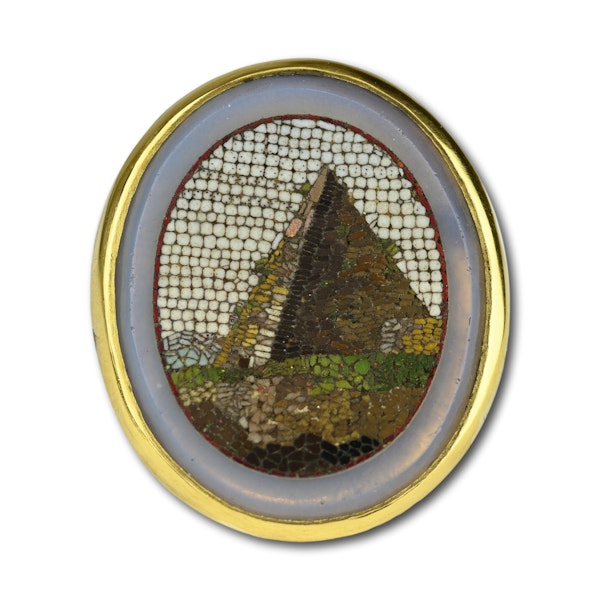 Gold ring set with a micromosaic of the Pyramid of Caius Cestius. - image 6