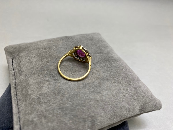 Pink Sapphire Diamond Ring in 18ct Yellow/White Gold date circa 1960, SHAPIRO & Co since1979 - image 4