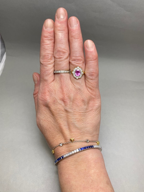 Pink Sapphire Diamond Ring in 18ct Yellow/White Gold date circa 1960, SHAPIRO & Co since1979 - image 2