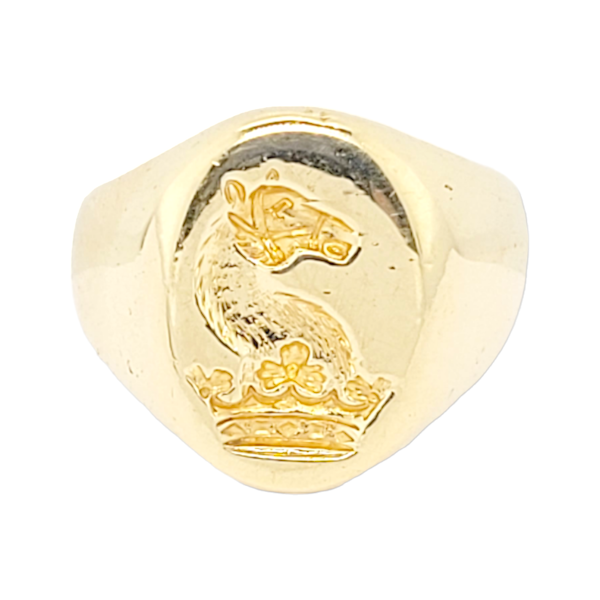 Seal engraved 18ct gold signet ring SKU: 6937 DBGEMS - image 1