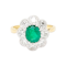 Emerald and diamond cluster engagement ring SKU: 6945 DBGEMS - image 1